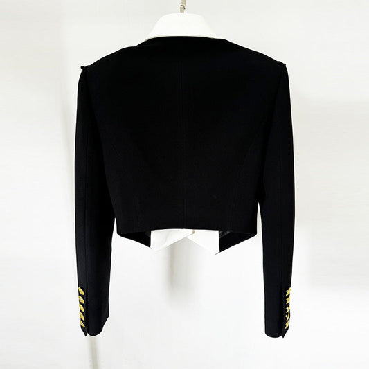 Color Block Tailored Short Jacket
