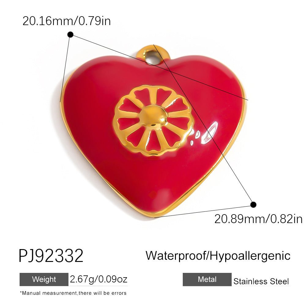 Stylish Ocean-Themed Stainless Steel DIY Pendant Heart Fish Charm