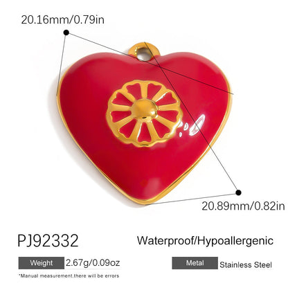 Stylish Ocean-Themed Stainless Steel DIY Pendant Heart Fish Charm