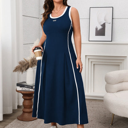 Elegant Casual Maxi Dress With Abstract Print