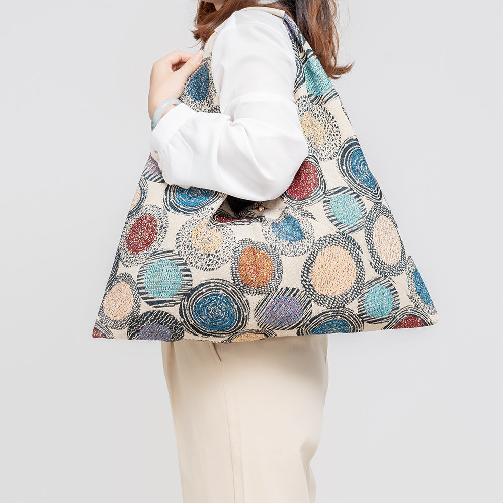 Vintage Triangle Print Shoulder Bags