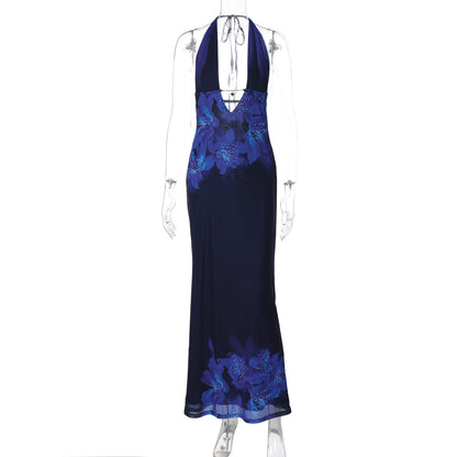Trendy Sexy Backless Maxi Dress with Cutout and Tie