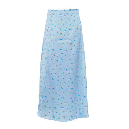 Elegant Floral Print Bodycon Midi Skirt