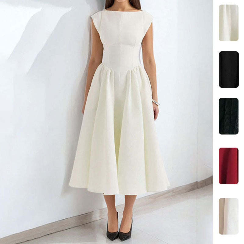 Elegance Backless Midi Dress Casual Slim Fit