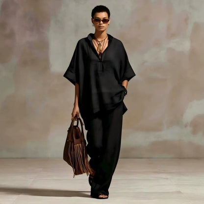 Oversized Relaxed Two Piece Linen Feel Matching Set