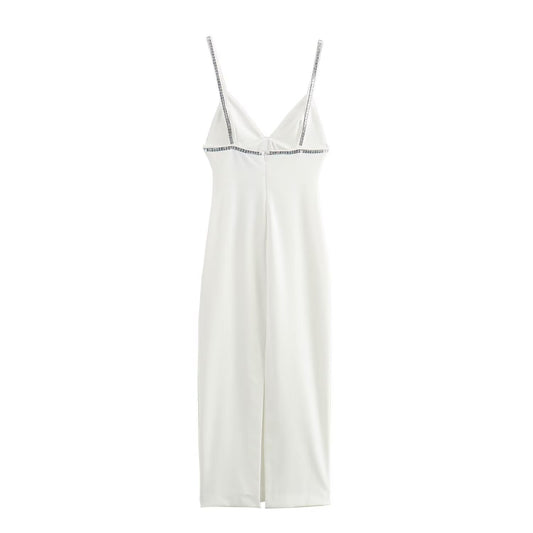 Trendy White Spaghetti Strap Maxi Dresses