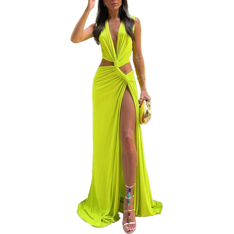 Sexy Hollow Out Irregular Midi Dress
