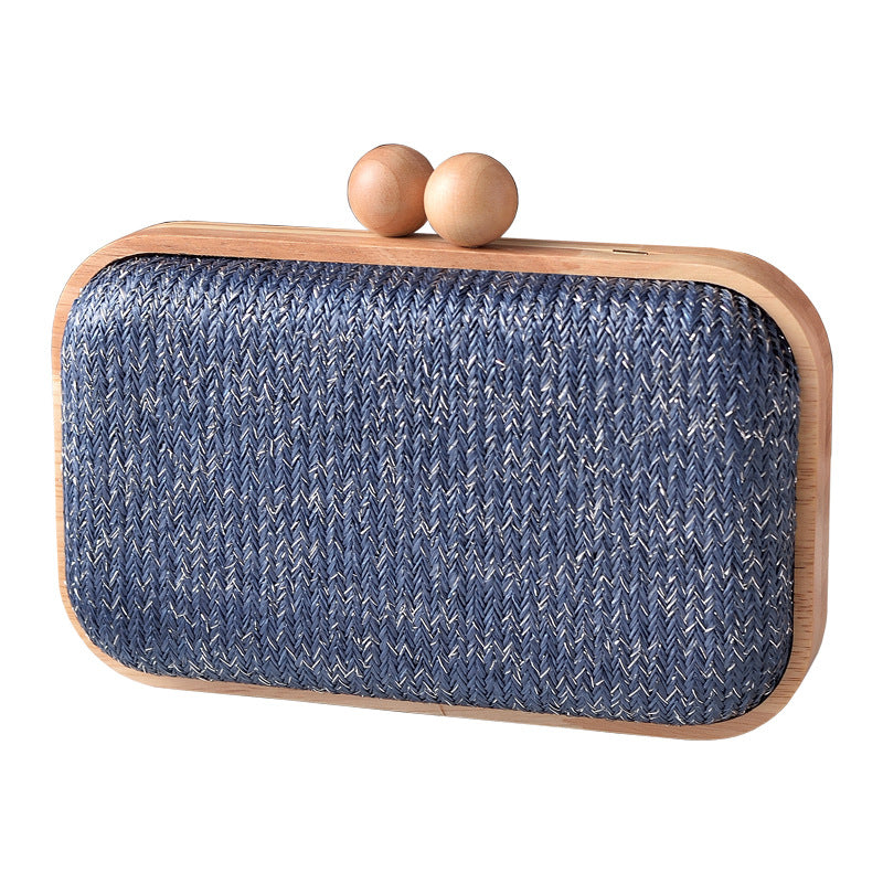 Woven Fabric Evening Clutch Bag Stylish Handheld Purse