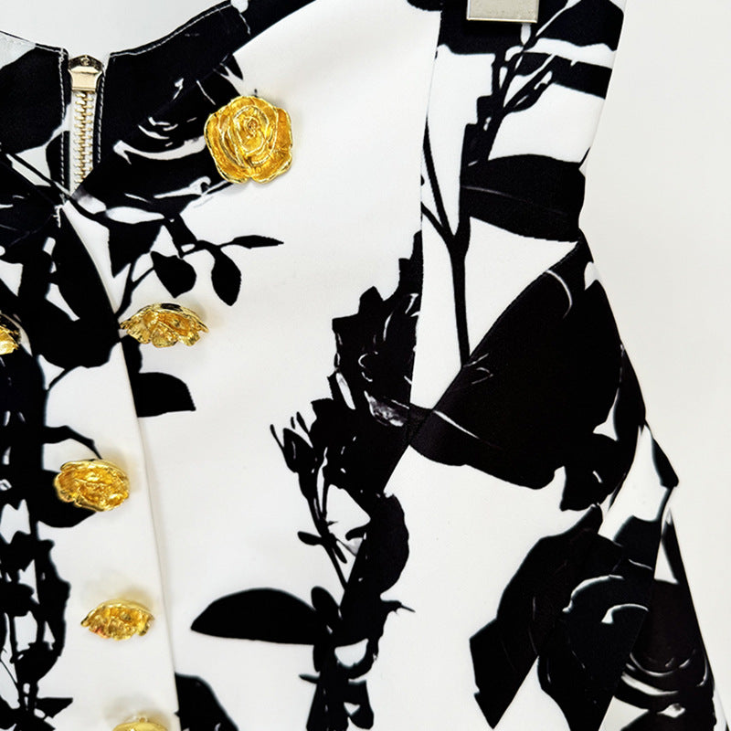 Fashion Tulip Waist Floral Print Skirt Set