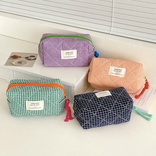 Trendy Color-Block Octagonal Bag Portable Cosmetic Pouch