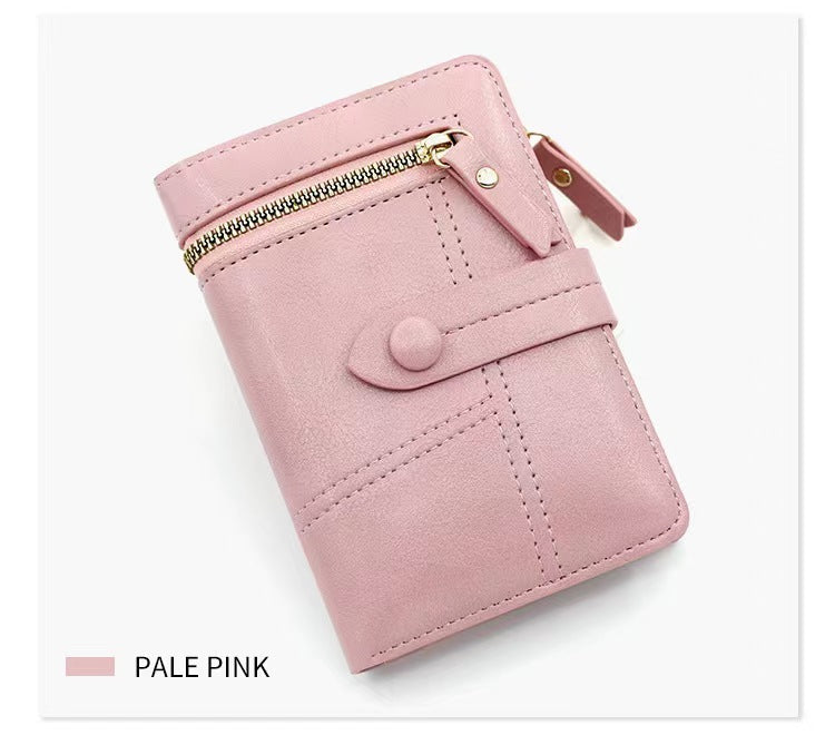 Simple Zip Leather Card Cases Wallets