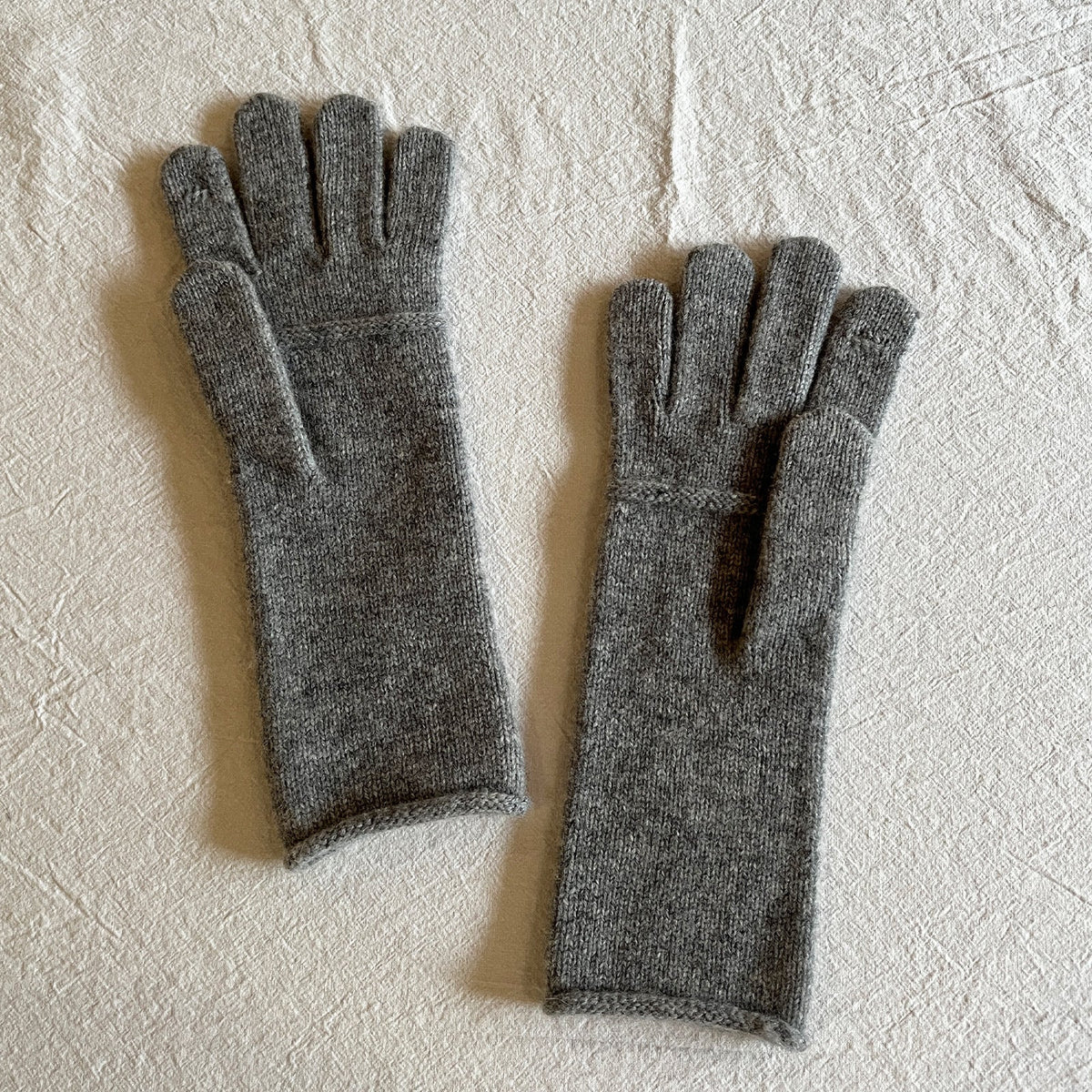 Solid Color Long Wool Knit Gloves