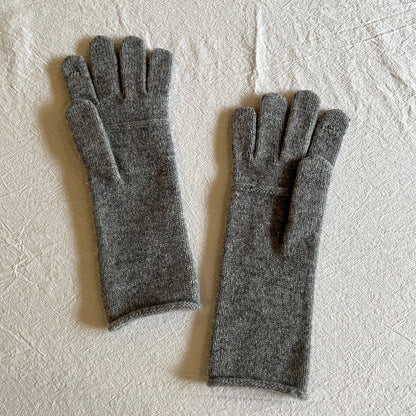 Solid Color Long Wool Knit Gloves