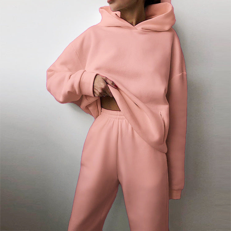 Hooded Sweatshirt And Long Pants Set Casual All-Season Outfit