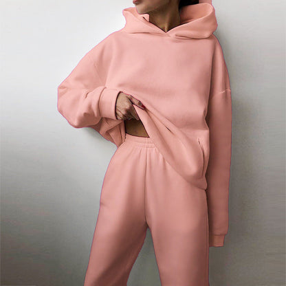 Hooded Sweatshirt And Long Pants Set Casual All-Season Outfit