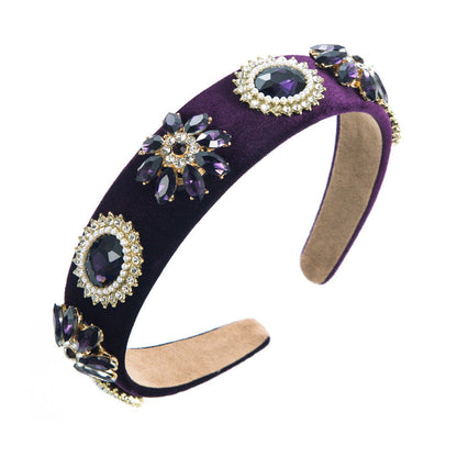 Baroque Pearl Headband with Rhinestones for Women