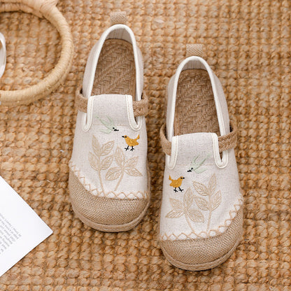 Ethnic Style Embroidered Cloth Shoes, New Hand-Embroidered Linen Shoes, Soft-Soled Breathable Woven Women'S Shoes