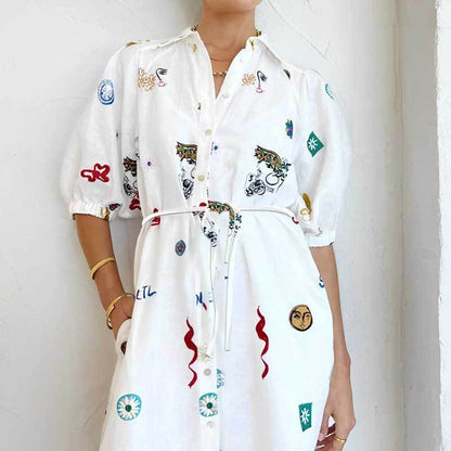 Trendy Floral Print Polyester Maxi Dress with Bow Tie