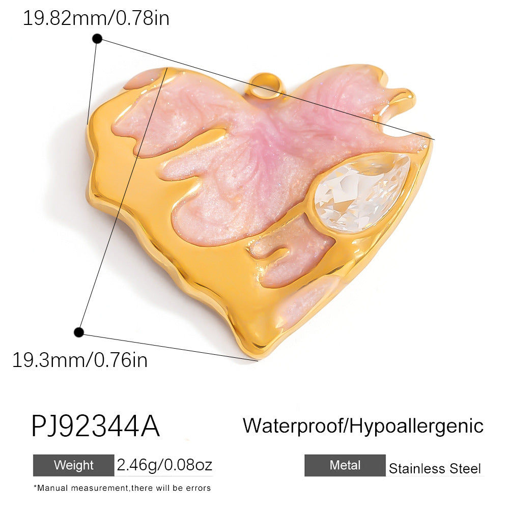 Stylish Ocean-Themed Stainless Steel DIY Pendant Heart Fish Charm