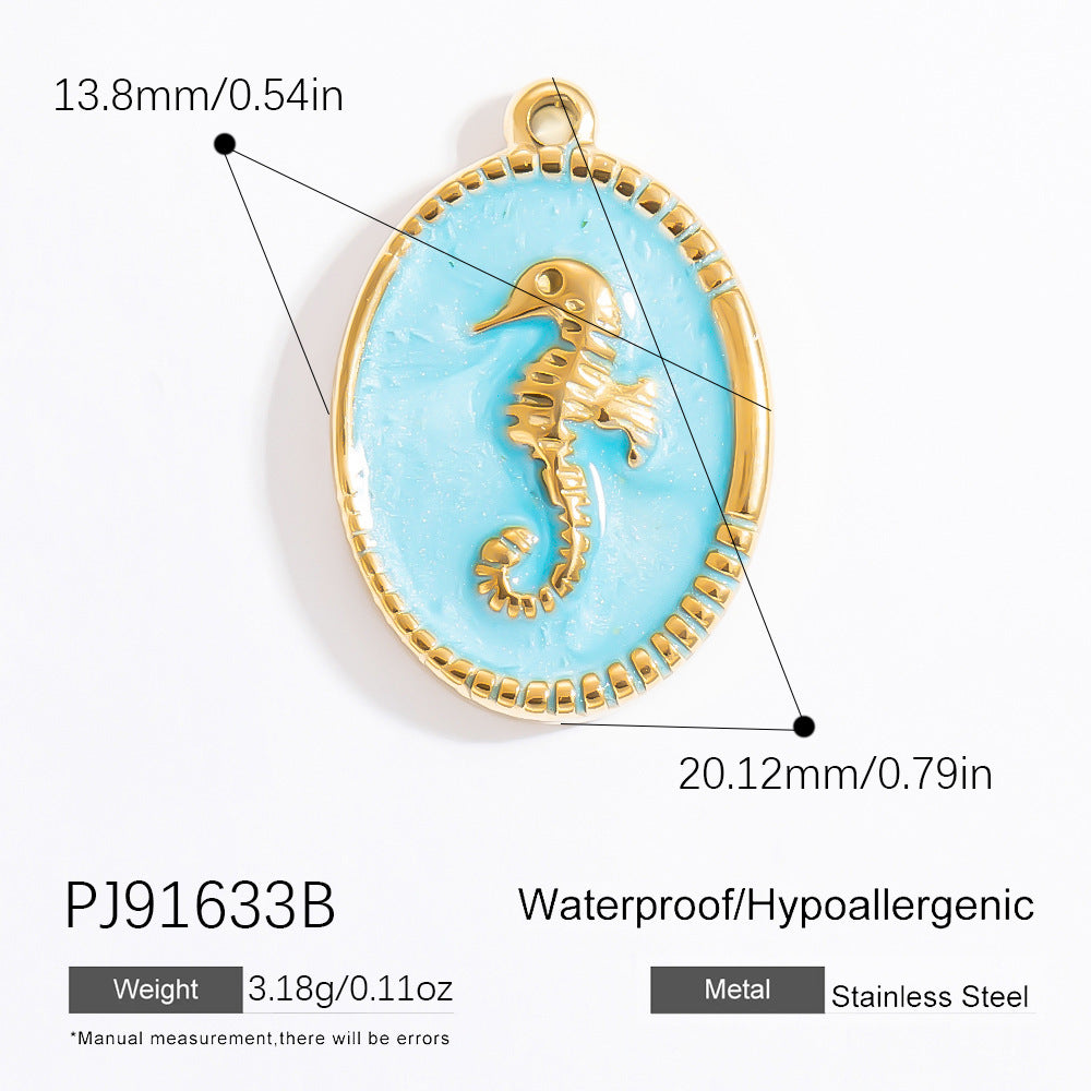 Stylish Ocean-Themed Stainless Steel DIY Pendant Heart Fish Charm