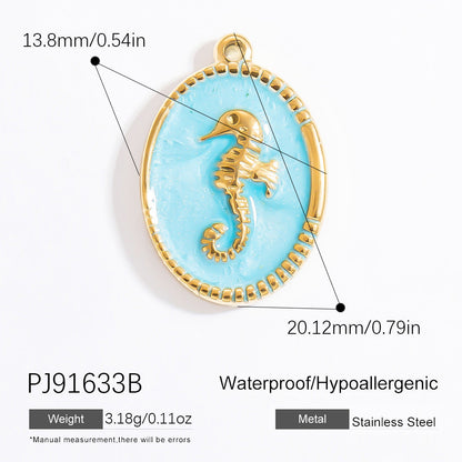 Stylish Ocean-Themed Stainless Steel DIY Pendant Heart Fish Charm