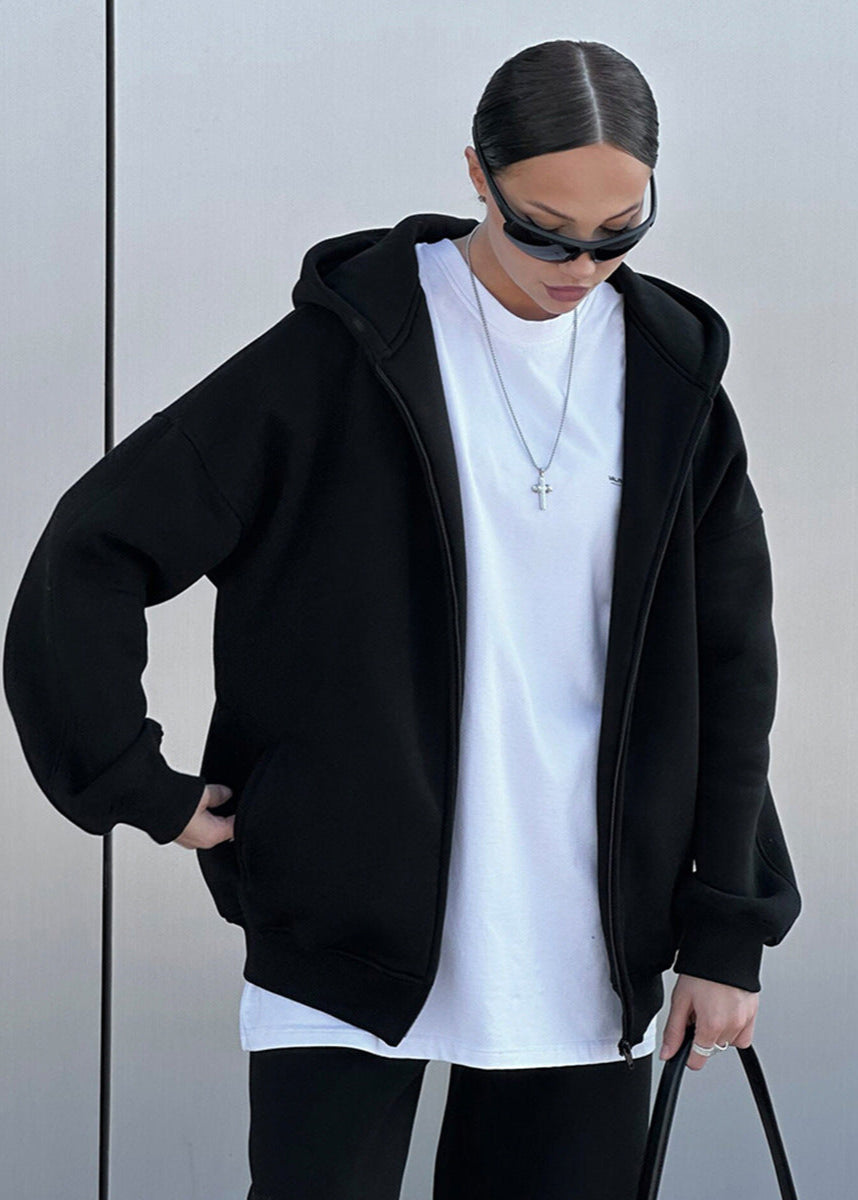 Oversized Zip Hoodie And Knit Sweatpants Set