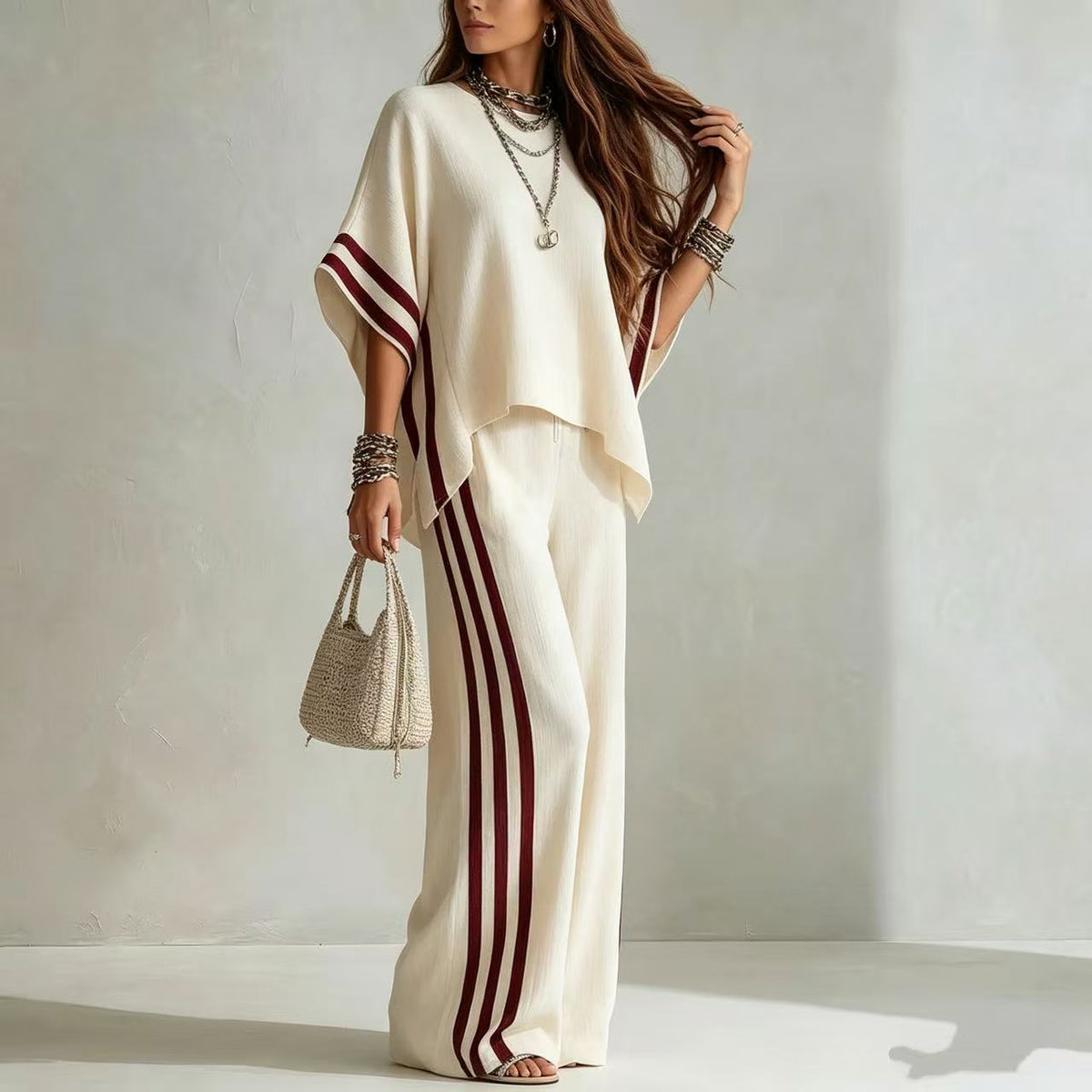 Striped Linen-Blend Two-Piece Set