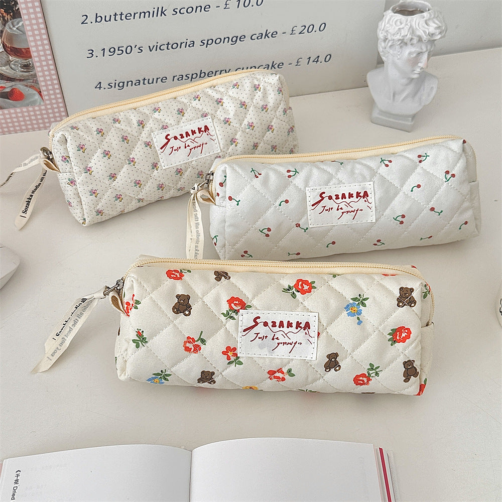 Cute Floral Print Make Up Bag