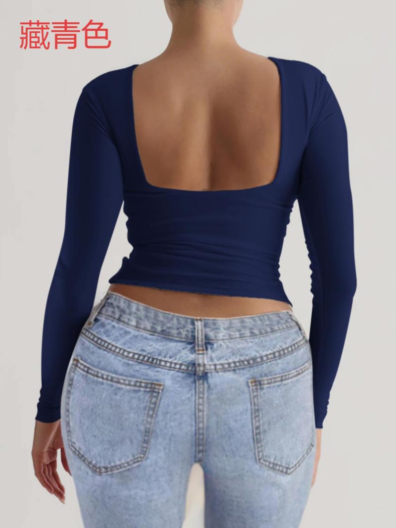 Casual Slim-Fit Knit Long Sleeve Top