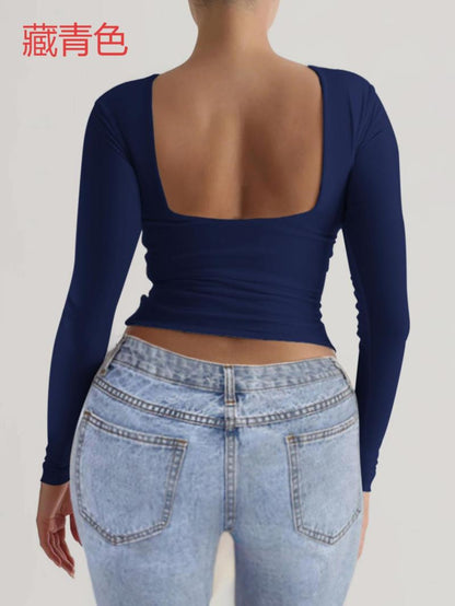 Casual Slim-Fit Knit Long Sleeve Top