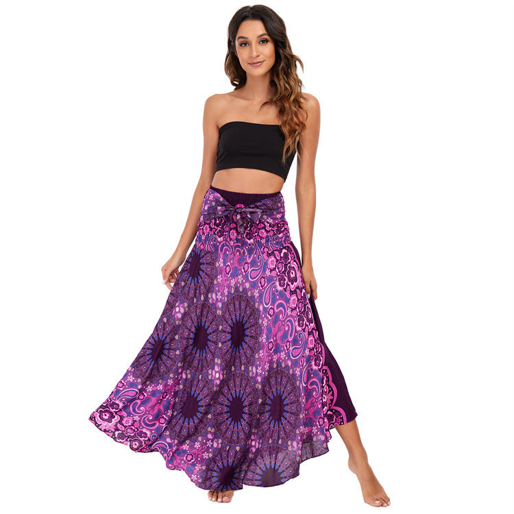 Leisure In Spring And Summer Asia Style Half Skirt Holiday Skirt Big Hem Skirt