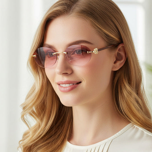 Oval Frame UV400 Sunglasses Fashionable Women's Outdoor Shades