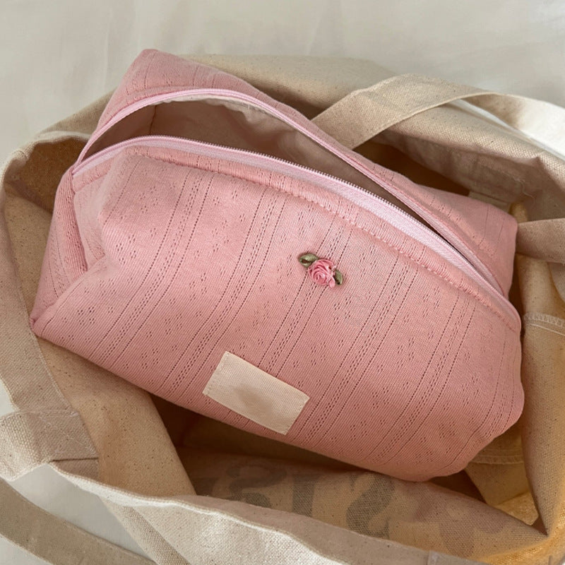 Solid Color Sweet Portable Make Up Bag