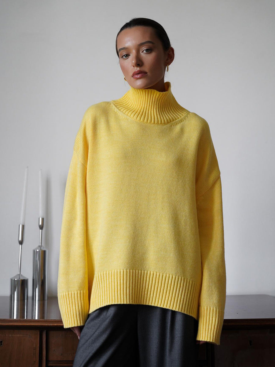 Stylish Turtleneck Knitted Sweater for Women