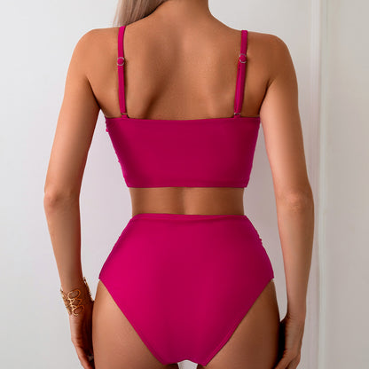 New High-Waisted Bikini Swimsuit With Removable Pads