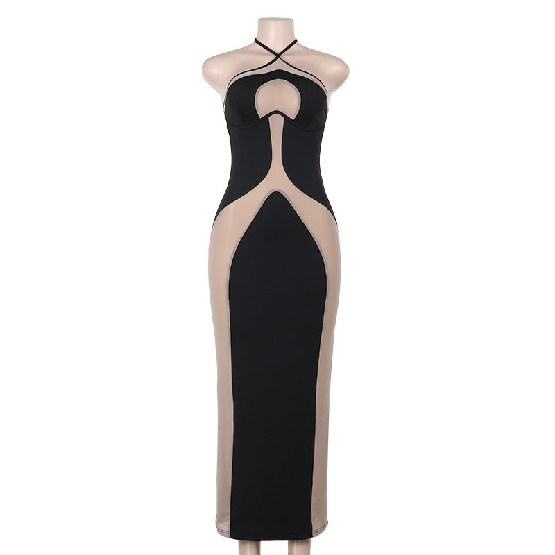 Elegant Halter Neck Bodycon Midi Dress