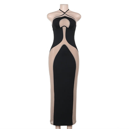Elegant Halter Neck Bodycon Midi Dress