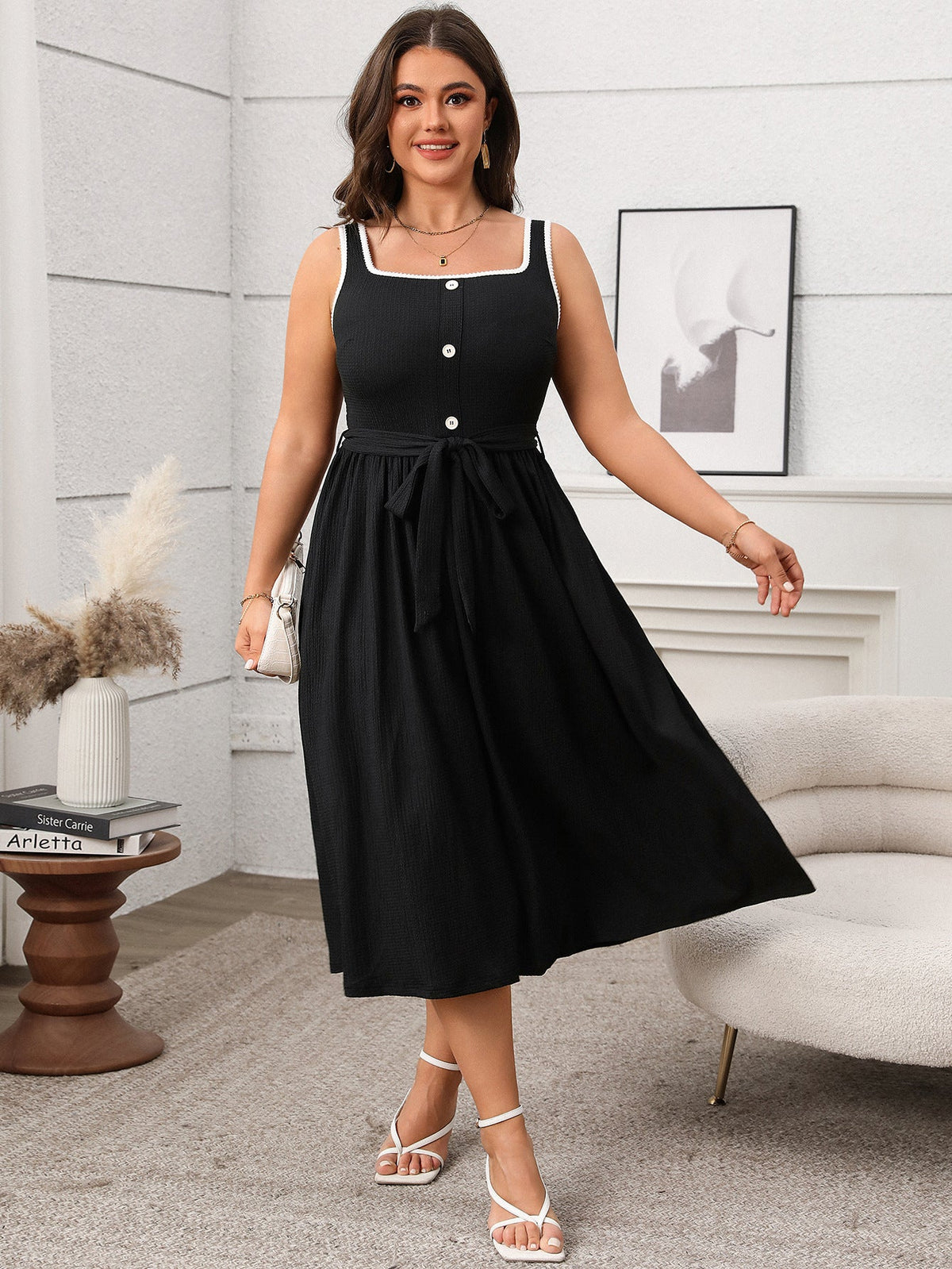 Solid Color Maxi Dress Elegant Casual Evening Dress