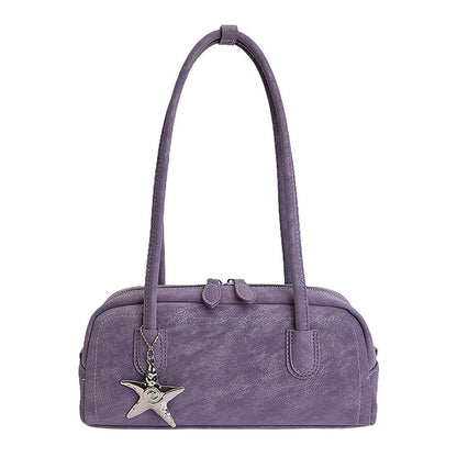 Trendy City Simplistic Shoulder Bowling Bag with Star Pendant