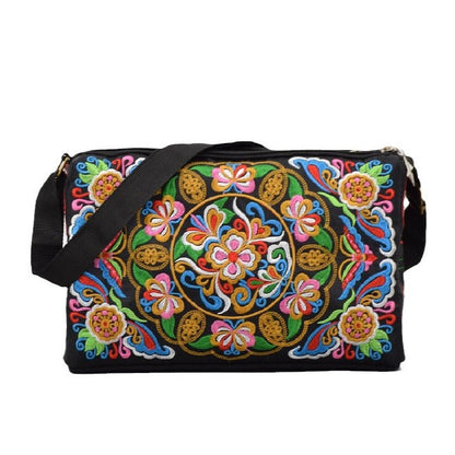 Antique Double-Sided Embroidery Crossbody Bag Small Bag Crossbody Bag Women'S Canvas Shoulder Bag