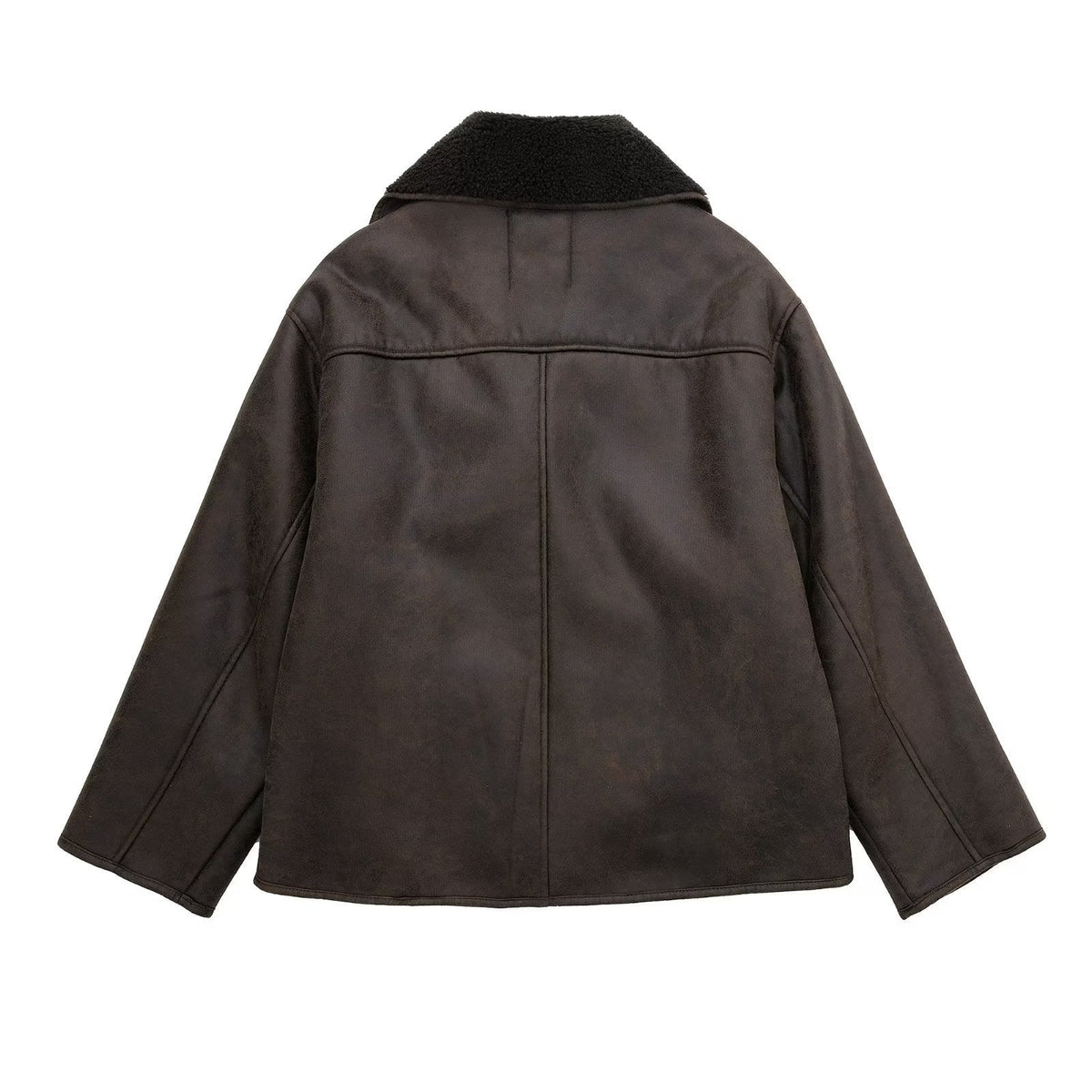 Oversized Plush Faux Suede Winter Coat