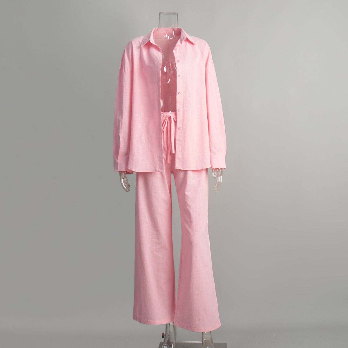 Cotton Long Sleeve Shirt and Pants Set Casual Outfit
