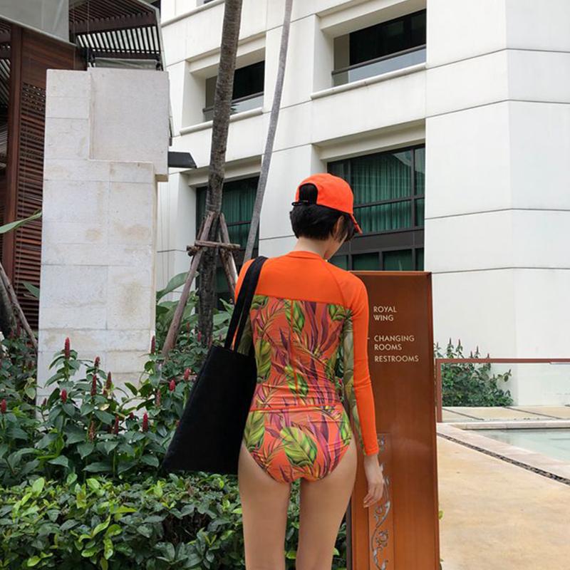Diving Suit Female Sunscreen Jellyfish Suit Snorkeling Surfing Long-Sleeved One-Piece Swimsuit