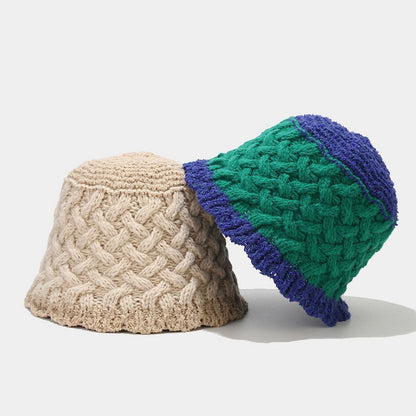 Vintage Twist Crochet Knit Bucket Hat