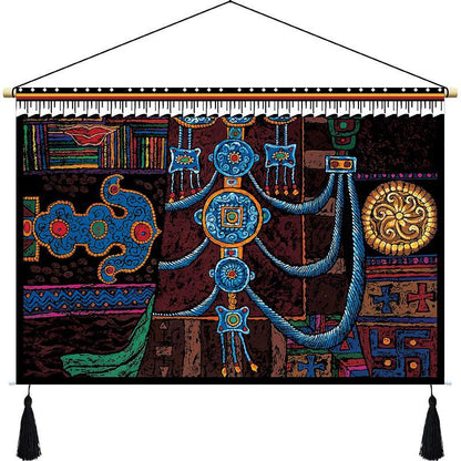 Customized Tibetan Fabric Tapestry Tibet Hanging Cloth Homestay Decoration Hotel Restaurant Living Room Bedroom Bedside Cloth Painting Tapestry