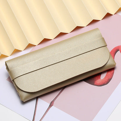 Trendy Portable Sunglasses Case Genuine Leather Eyewear Pouch