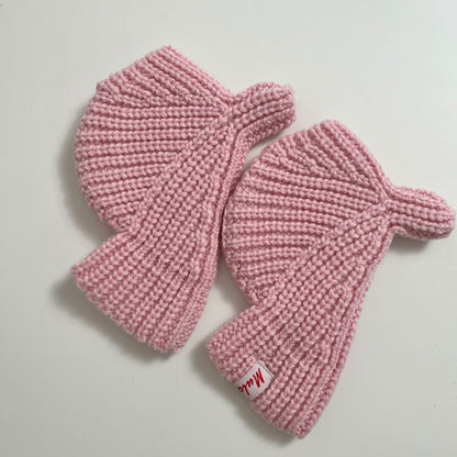 Solid Color Fingerless Touchscreen Knit Gloves