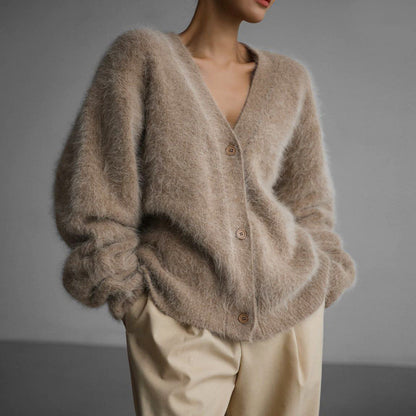 Knitted Cardigan Sweater V-Neck Cozy Casual Outerwear