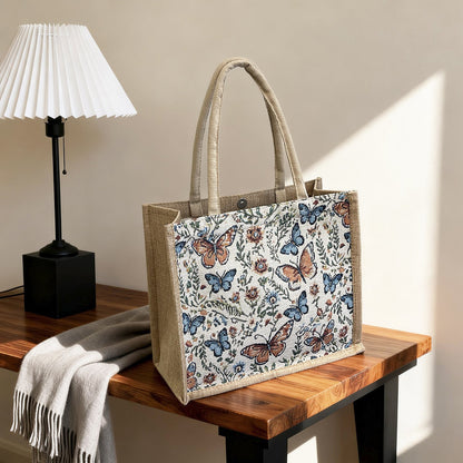 Knitted Canvas Shoulder Bag Retro Style Large Capacity