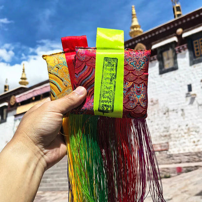 Tibetan Traditional Cloth Bag Amulet, Horse Head Ming King, Great White Umbrella Cover, Buddha Mother, Tara, Etc